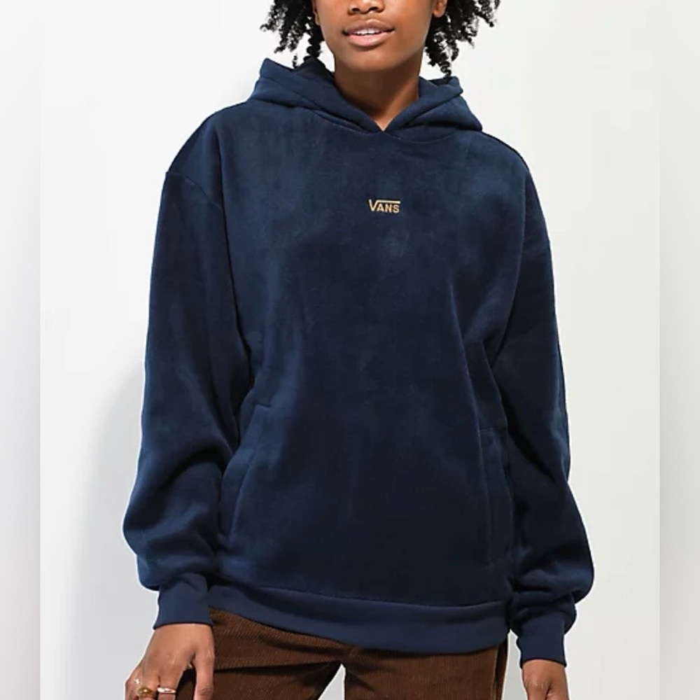 Vans Lizzie Armanto Navy Fleece Hoodie Women’s Medium Skate‎ Pullover Sweatshirt
